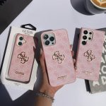 گارد لاکچری Guess طرح مونگرام با لوگو فلزی برجسته ایفون و سامسونگ