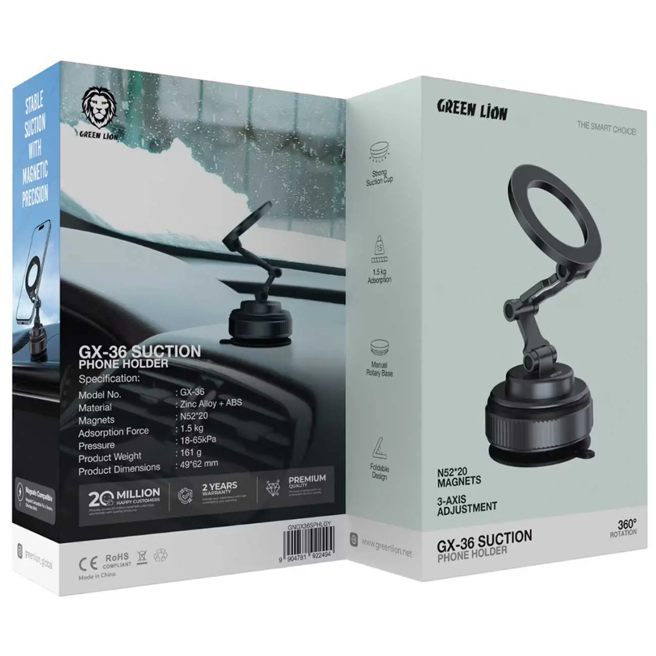 IMG_6810 هولدر وکیومی مگ سیف گرین Green Lion GX-36 Suction Phone Holder GNGX36SPHLGY