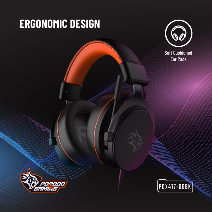 هدست گیمینگ سیمی پرودو Porodo Gaming PC RGB ENC Gaming Headphones pdx417