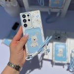 قاب موبایل طرح سگ آبی با جاکارتی و بند ایفون و سامسونگ