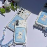 قاب موبایل طرح سگ آبی با جاکارتی و بند ایفون و سامسونگ
