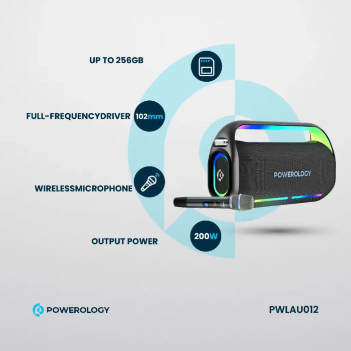 Powerology Deep Bass Party Speaker PWLAU012