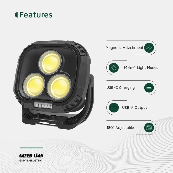 چراغ کمپینگ 1000 لومن گرین لاین Green Lion Hyper Lume GNHYLMELGTBK