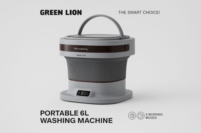ماشین لباسشویی مینی تاشو 6 لیتری گرین لاین Green Lion