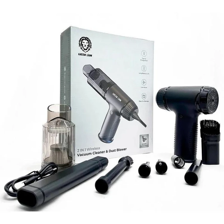 1762618906_2627503876 جارو شارژی و دمنده 55 واتی گرین لاین Green Lion 2 in 1 Wireless Vacuum Cleaner and Dust Blowerb GN2IN1VCMDSTBK