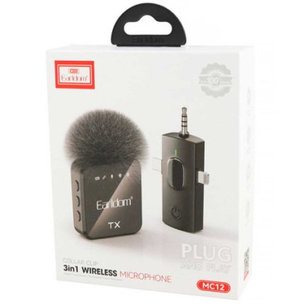 میکروفون یقه ای بی سیم ارلدام Earldom Type-C/Lightning/3.5mm ET-MC12