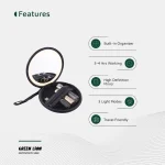 آینه آرایشی همراه گرین لاین مدل Green Lion Mini Makeup Pouch GNMNMKPCHBK