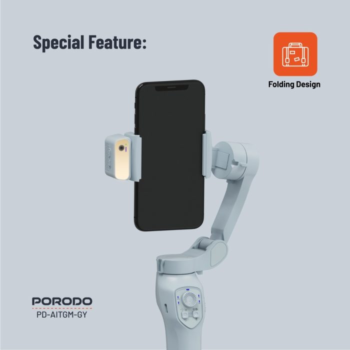 گیمبال با قابلیت تشخیص چهره پرودو Porodo AI Tracker Gimbal P7C Pro Plus PD-AITGM