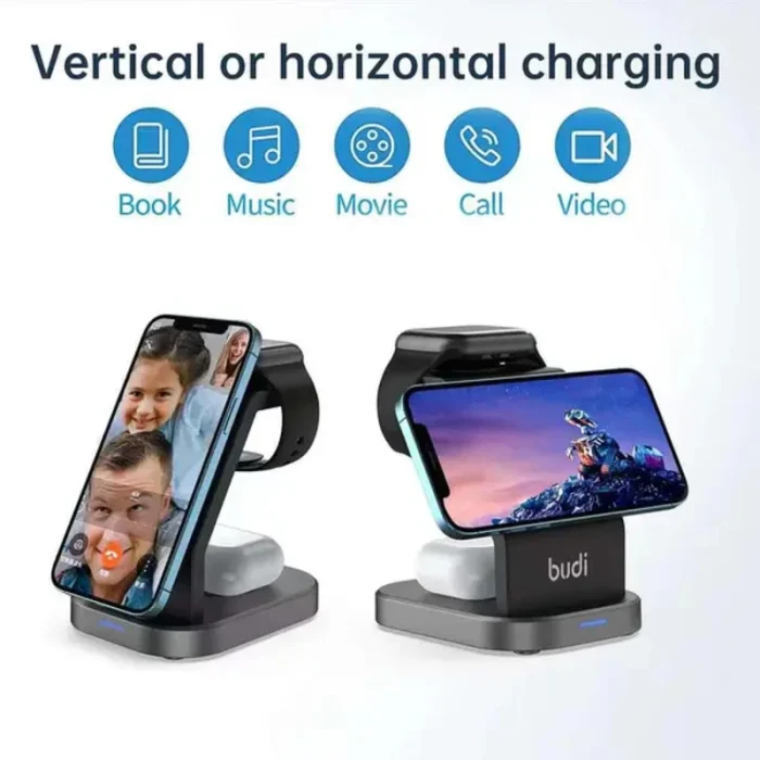 استند شارژر مگ سیف 3 در 1 بودی BUDI 3 IN 1 MAGNETIC WL4200B