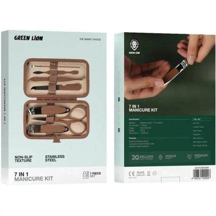 ست مسافرتی مانیکور 7 کاره گرین لاین Green Lion Manicure Kit GN7PCMNCRBR
