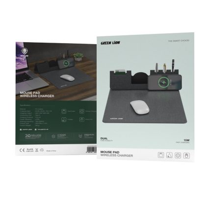 ماوس پد وایرلس شارژ گرین لاین Green Lion Mouse Pad Wireless Charger GNMSPADWIRGY