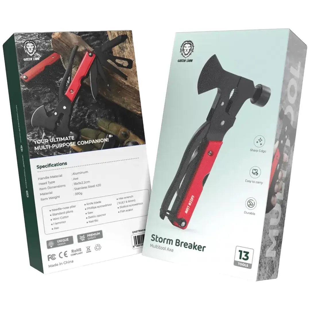 Green Lion Storm Breaker Multi Axe Hammer - Red تبر و چکش چندکاره گرین لاین Green Lion Storm Breaker Multitool Axe GNSTRMHM13RD
