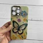 قاب طرح گل و پروانه برجسته ایفون