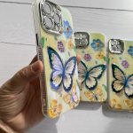 قاب طرح گل و پروانه برجسته ایفون