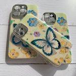 قاب طرح گل و پروانه برجسته ایفون