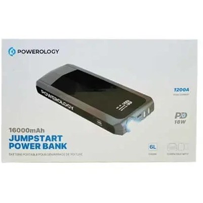 پاوربانک ۱۶۰۰۰ و جامپ استارتر خودرو پاورولوژی Powerology JumpStart Power Bank PPBCHA29