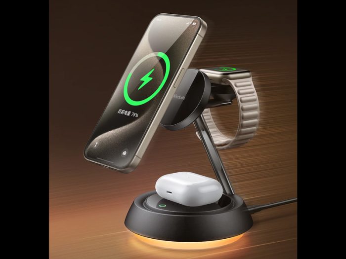 شارژر وایرلس 3 کاره مک دودو Mcdodo 15W Night Light Magnetic Wireless Charging Station CH-495