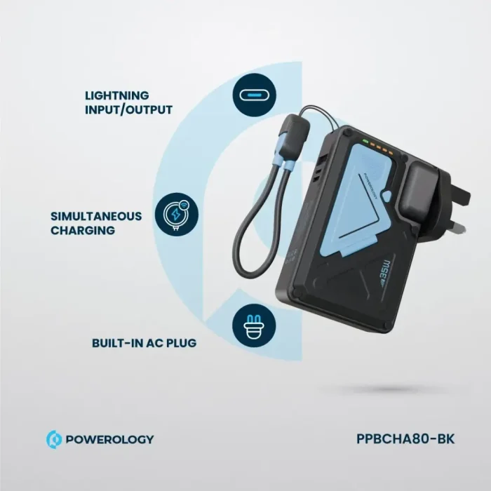 Powerology 10000mAh MagSafe Power Bank Wall Charger PPBCHA80