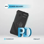 پاوربانک خورشیدی 27000 با کابل متصل و توان 20 وات پاورولوژی Powerology 27000mAh Solar Wireless Charging Power Bank PPBCHA77