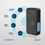 پاوربانک خورشیدی 27000 با کابل متصل و توان 20 وات پاورولوژی Powerology 27000mAh Solar Wireless Charging Power Bank PPBCHA77