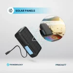 پاوربانک خورشیدی 27000 با کابل متصل و توان 20 وات پاورولوژی Powerology 27000mAh Solar Wireless Charging Power Bank PPBCHA77