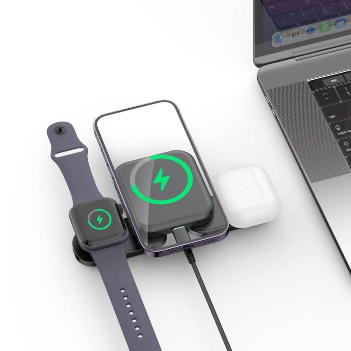 استند شارژر بی سیم بودی BUDI 20W 3 in 1 Foldable Magnetic Wireless Charger WL4500B