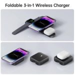 استند شارژر بی سیم بودی BUDI 20W 3 in 1 Foldable Magnetic Wireless Charger WL4500B