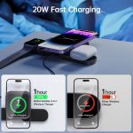 استند شارژر بی سیم بودی BUDI 20W 3 in 1 Foldable Magnetic Wireless Charger WL4500B