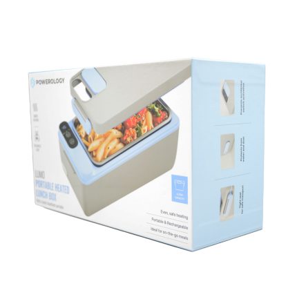 ظرف غذای گرم کن دار پاورولوژی Powerology Lumu Portable Heated Lunch Box PLBF818GYBL