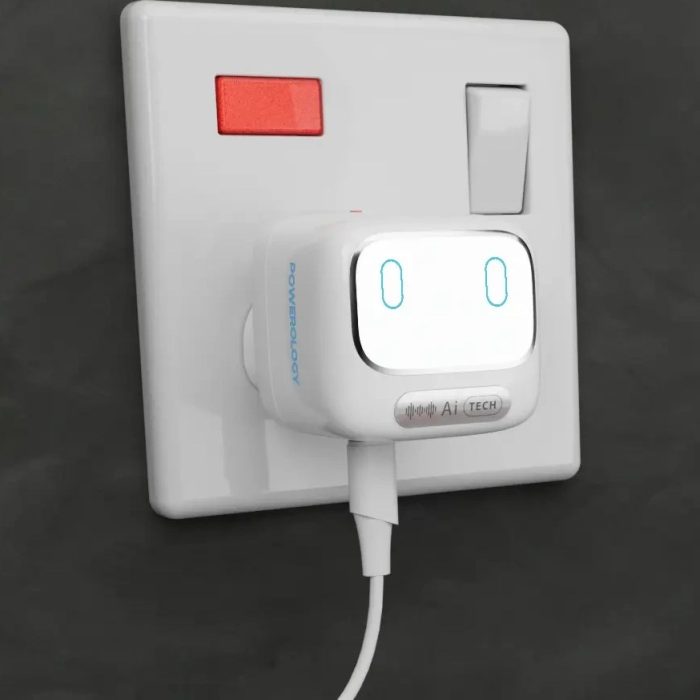 آداپتور شارژ 45 وات هوشمند پاورولوژی Powerology Lumix GaN AI Power Charger PWCUQC052WH
