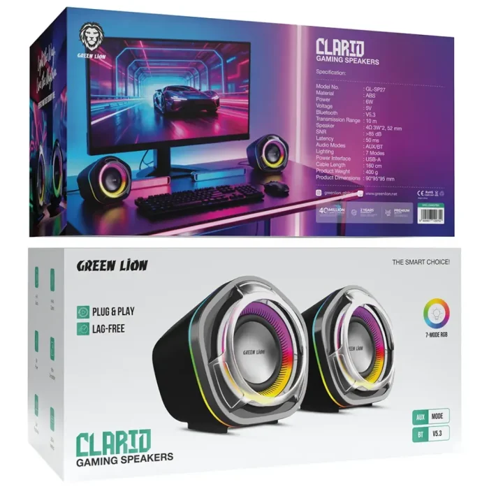 اسپیکر گیمینگ گرین لاین Green Lion Clario Gaming Speakers GNCLGAMSPBK - تصویر 5