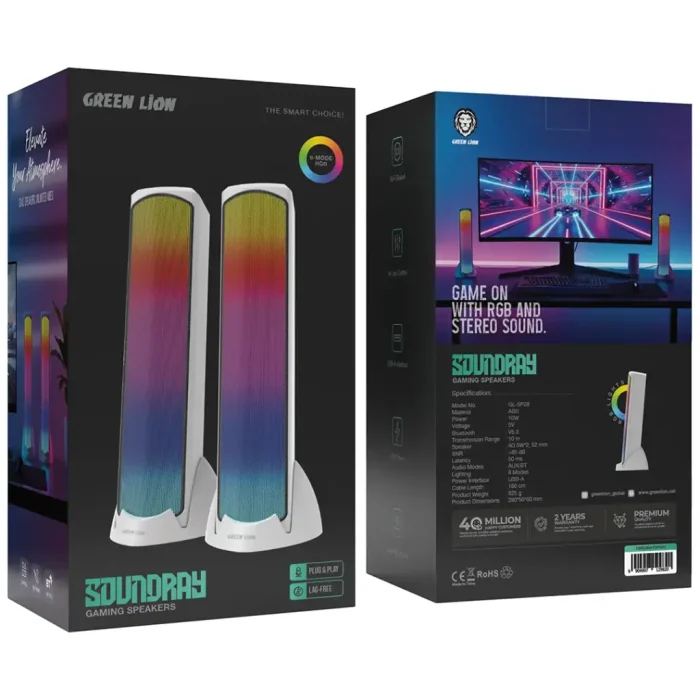 اسپیکر گیمینگ گرین لاین Green Lion Soundray Gaming Speakers GNSDRAYSPWH