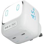 آداپتور شارژ 45 وات هوشمند پاورولوژی Powerology Lumix GaN AI Power Charger PWCUQC052WH
