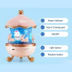 چراغ خواب موزیکال کودک Bunny’s Carousel Night Light Projector WH-E11