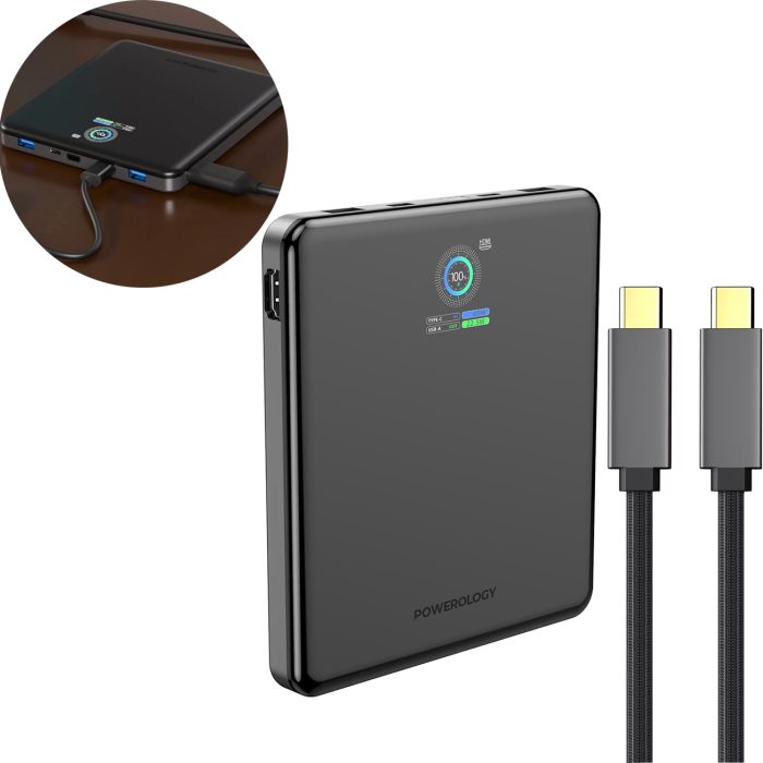 پاور بانک 20000 و هابHDMI پاورولوژی Powerology VoltStream Power Bank PPBCHA89BK