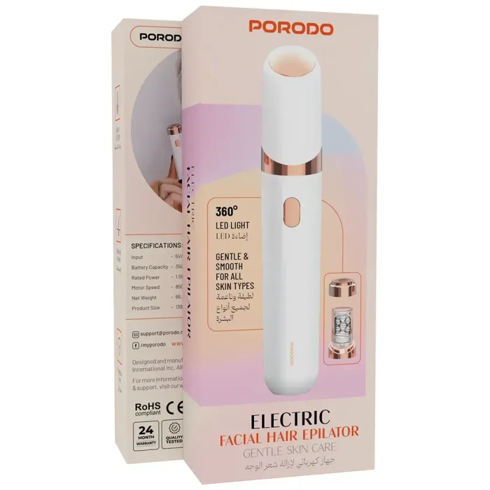 اپیلاتور موی صورت پرودو Porodo Electric Facial Hair Epilator PDLFSTFEPK - تصویر 5