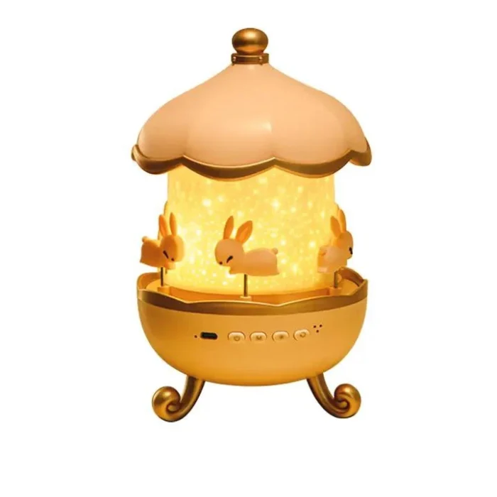 چراغ خواب موزیکال کودک Bunny’s Carousel Night Light Projector WH-E11
