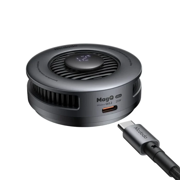 فن خنک کننده و شارژر وایرلس 25 واتی مکدودو MCDODO Wireless Charger Fast Charging Qi2 CH-8410