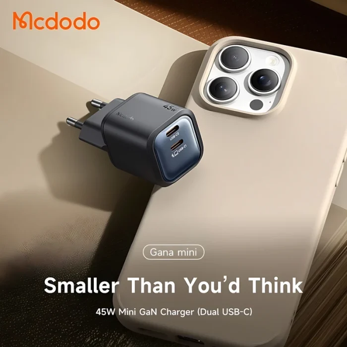 F:\FOR SITE\MCDODO\آداپتور دو پورت 45 وات مک دودو Mcdodo Gana Mini Charger CH-100