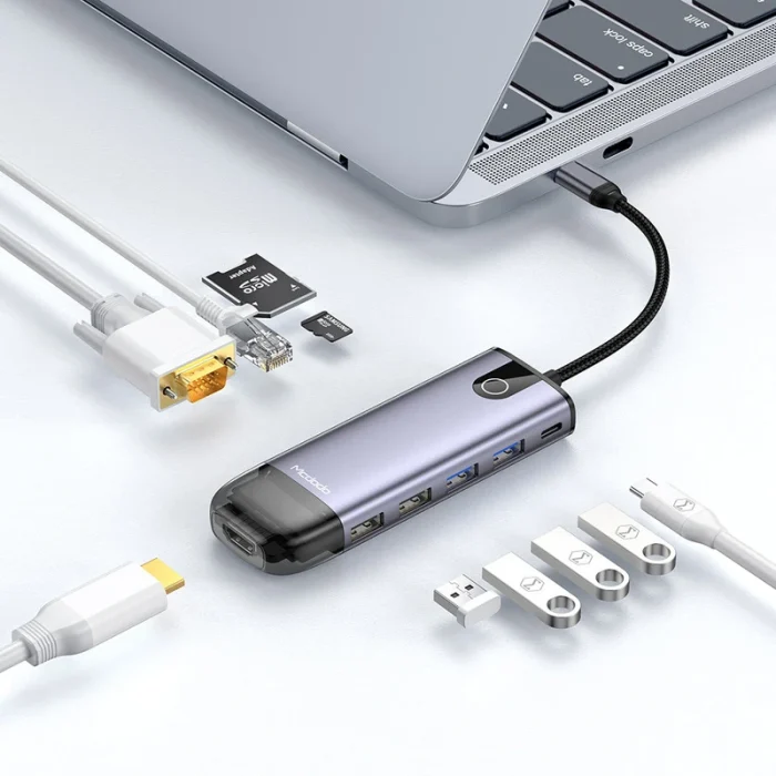 هاب شارژر تایپ سی 10 پورت مک دودو Mcdodo 10 in 1 USB-C HUB HU-7420