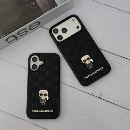 قاب لاکچری Karl Lagerfeld Monogram Case | گارد مونوگرام کارل لاگرفلد مشکی