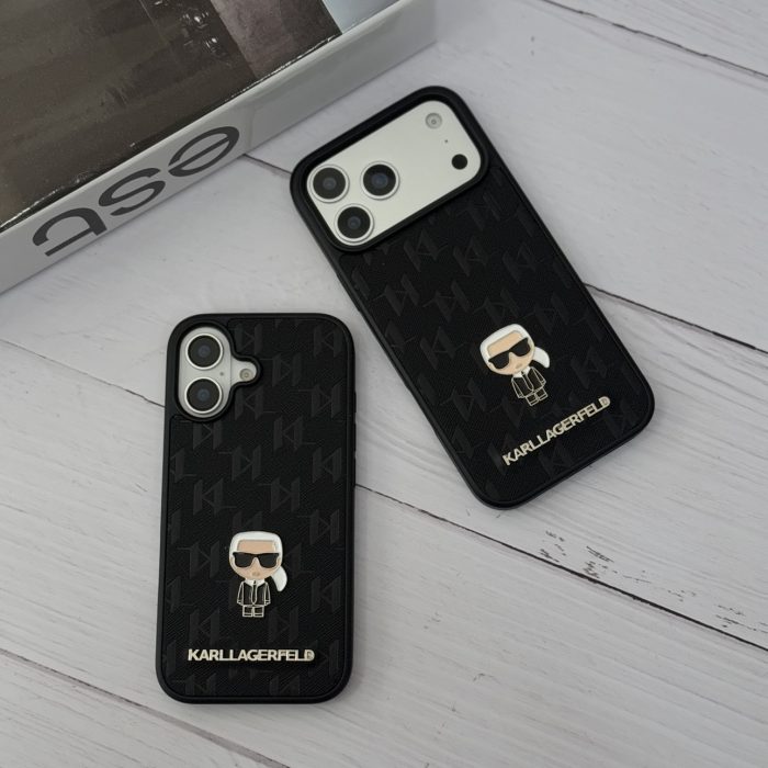 قاب لاکچری Karl Lagerfeld Monogram Case | گارد مونوگرام کارل لاگرفلد مشکی