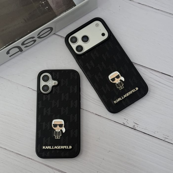 قاب لاکچری Karl Lagerfeld Monogram Case | گارد مونوگرام کارل لاگرفلد مشکی
