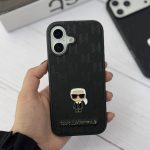 قاب لاکچری Karl Lagerfeld Monogram Case | گارد مونوگرام کارل لاگرفلد مشکی