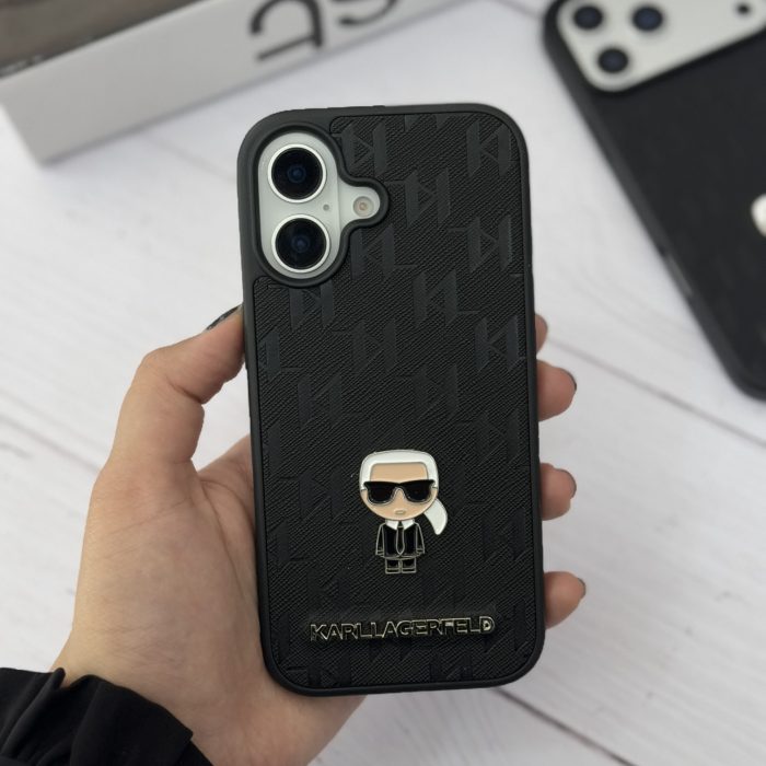 قاب لاکچری Karl Lagerfeld Monogram Case | گارد مونوگرام کارل لاگرفلد مشکی