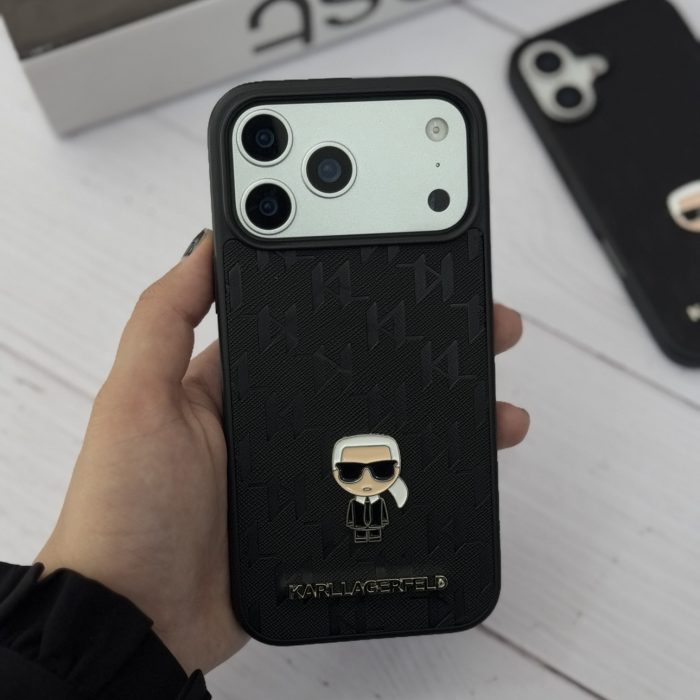 قاب لاکچری Karl Lagerfeld Monogram Case | گارد مونوگرام کارل لاگرفلد مشکی