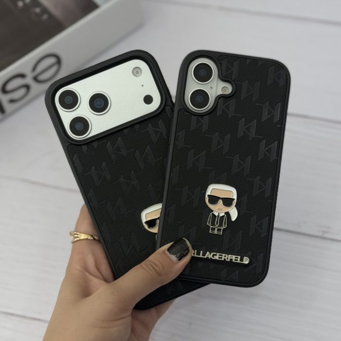 قاب لاکچری Karl Lagerfeld Monogram Case | گارد مونوگرام کارل لاگرفلد مشکی