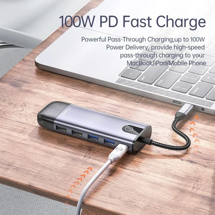 هاب شارژر تایپ سی 10 پورت مک دودو Mcdodo 10 in 1 USB-C HUB HU-7420