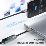 کابل شارژ دوسر تایپ سی با صفحه نمایش مک دودو Mcdodo Cable With TFT Screen Display MC-875