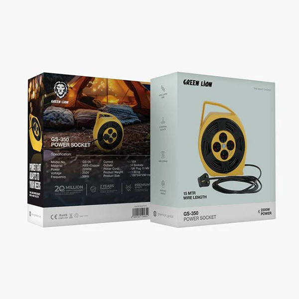 چند راهی برق گرین لاین Green Lion Power Socket - Yellow GNGS350PSYL